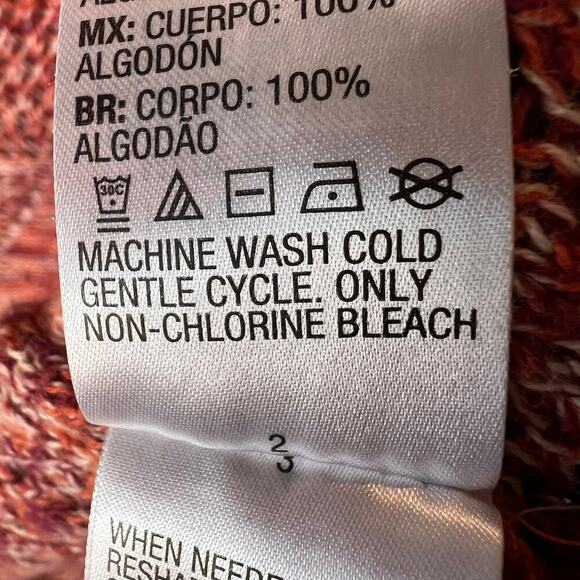 Roxy Sweater Womens Size Large Heathered Rose Pink Open Cardigan 100% Cotton - Picture 15 of 16